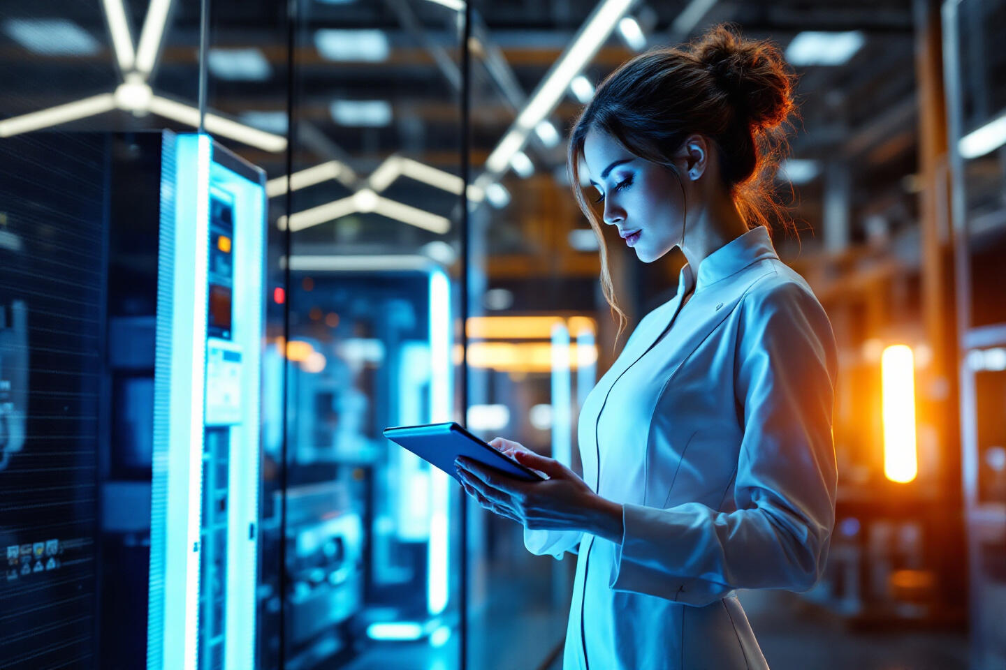 Technician working on iiot software