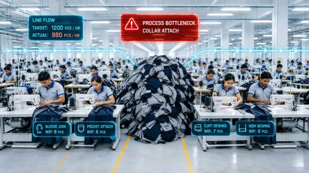 Line Balancing Manufacturing Sewing Factories DE
